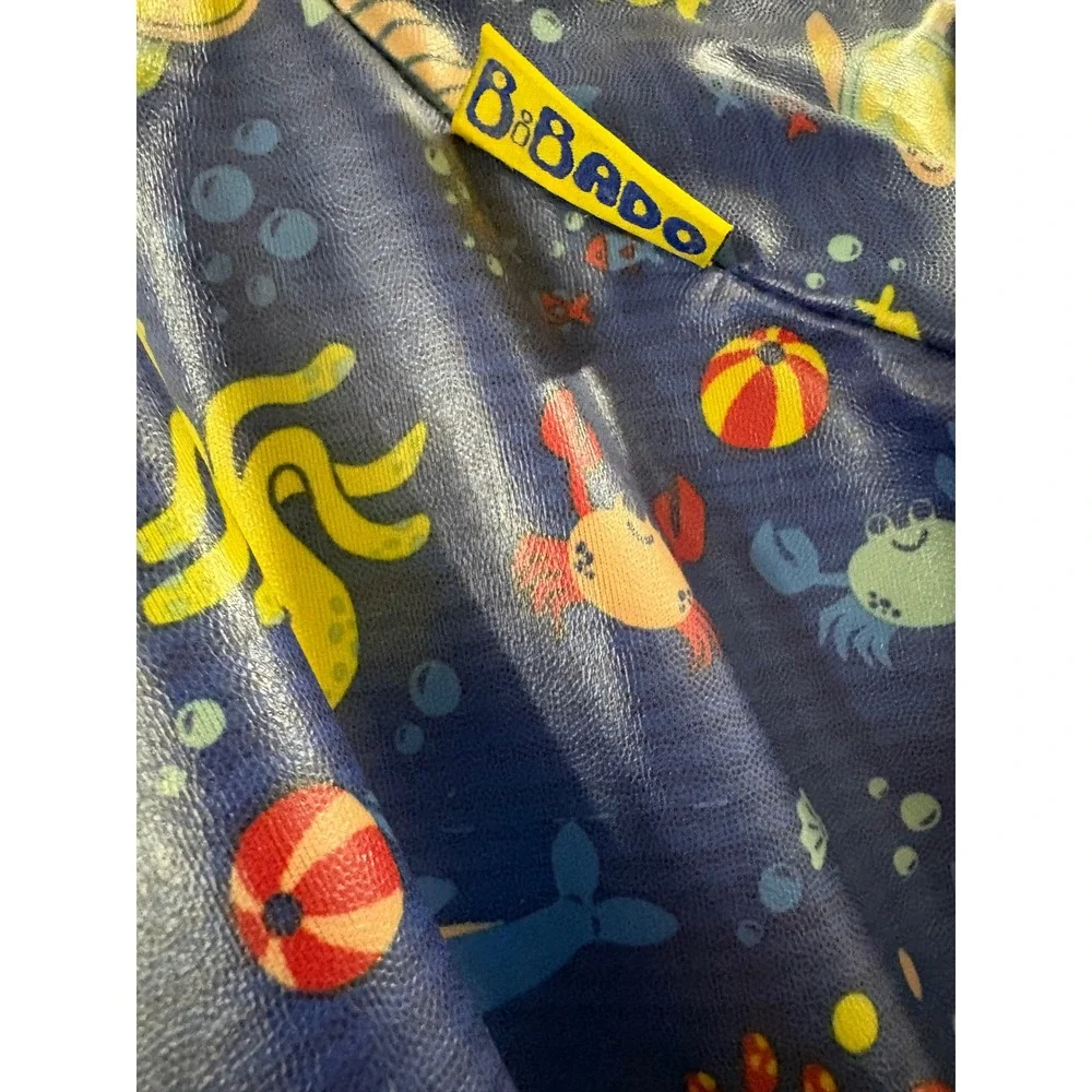 Bibado Long Sleeve Coverall Bib Blue Sea Life Octopus Crab Waterproof Smock